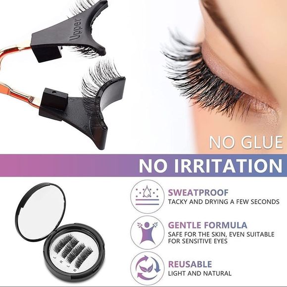 Magnetic Eyelashes,Dual Magnetic Eyelashes without Eyeliner or Glue - Picture 5 of 10